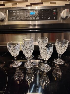 Vintage Bohemian Cut-Crystal Stemware Shot Glasses (Set Of 6)